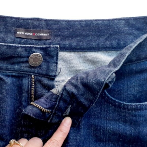 New York & Company Womens Dark Blue Denim Mini Skirts W29 18"Length Size 4 - Picture 9 of 9